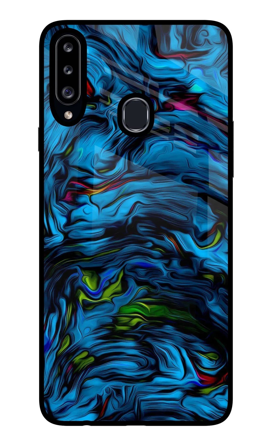 Dark Blue Abstract Samsung A20s Glass Case