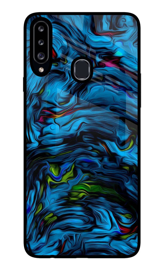 Dark Blue Abstract Samsung A20s Glass Case