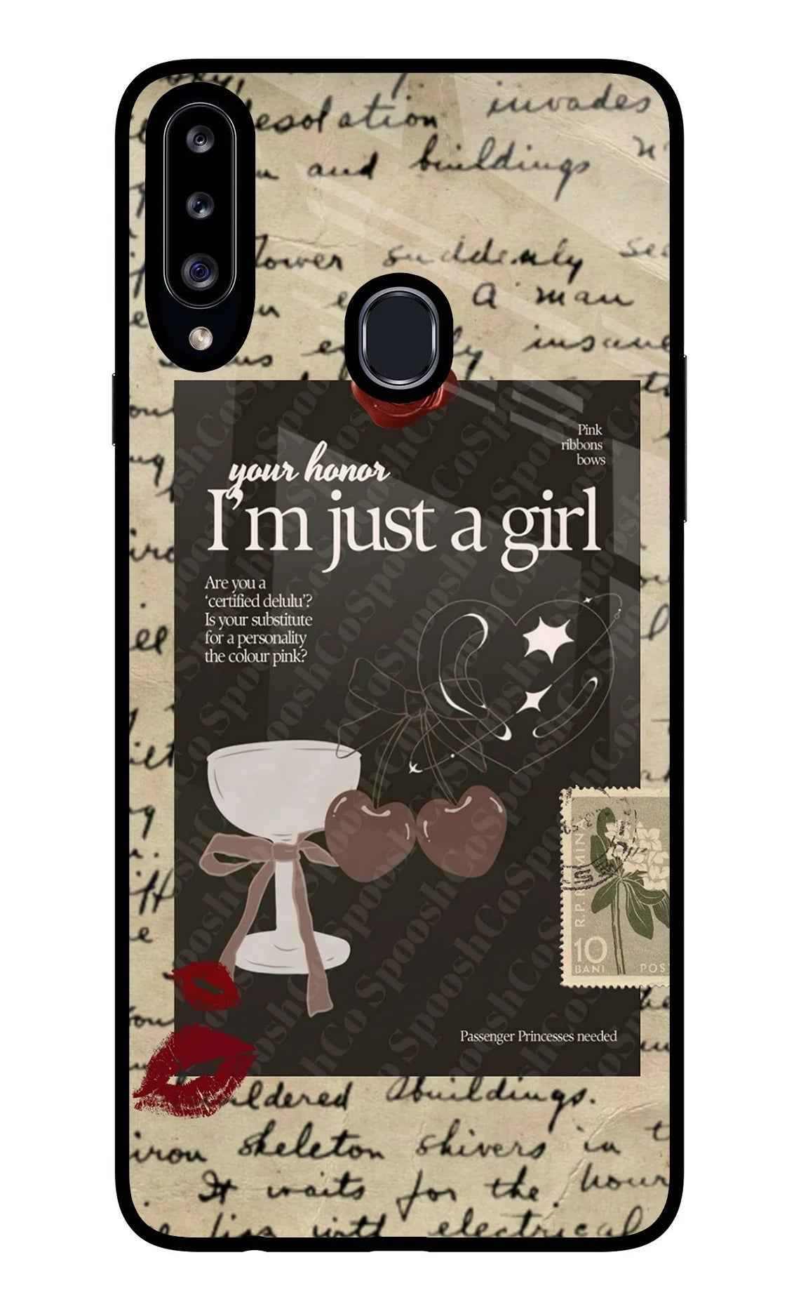 I am just a girl Samsung A20s Glass Case