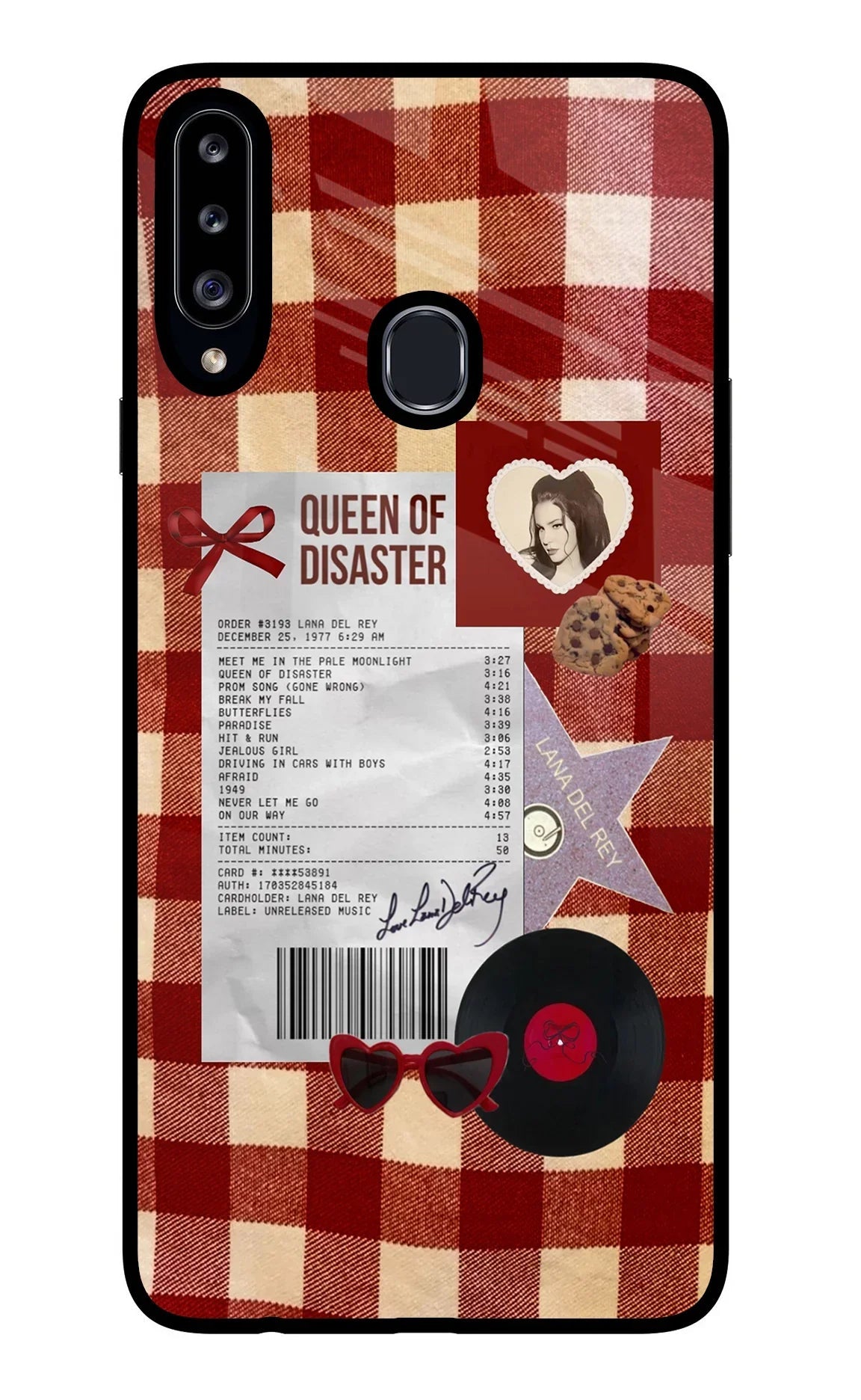 Queen of Disaster Samsung A20s Glass Case