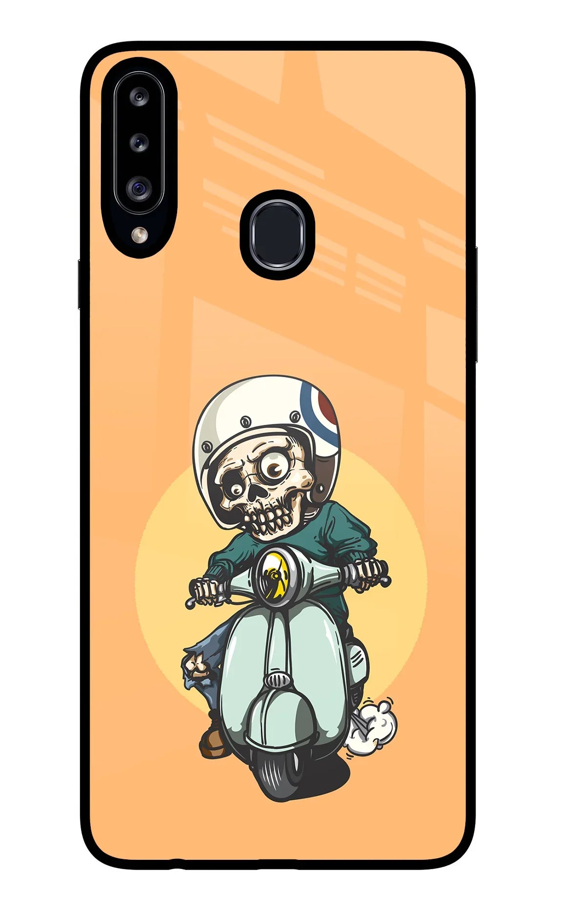 Undead Biker Samsung A20s Glass Case