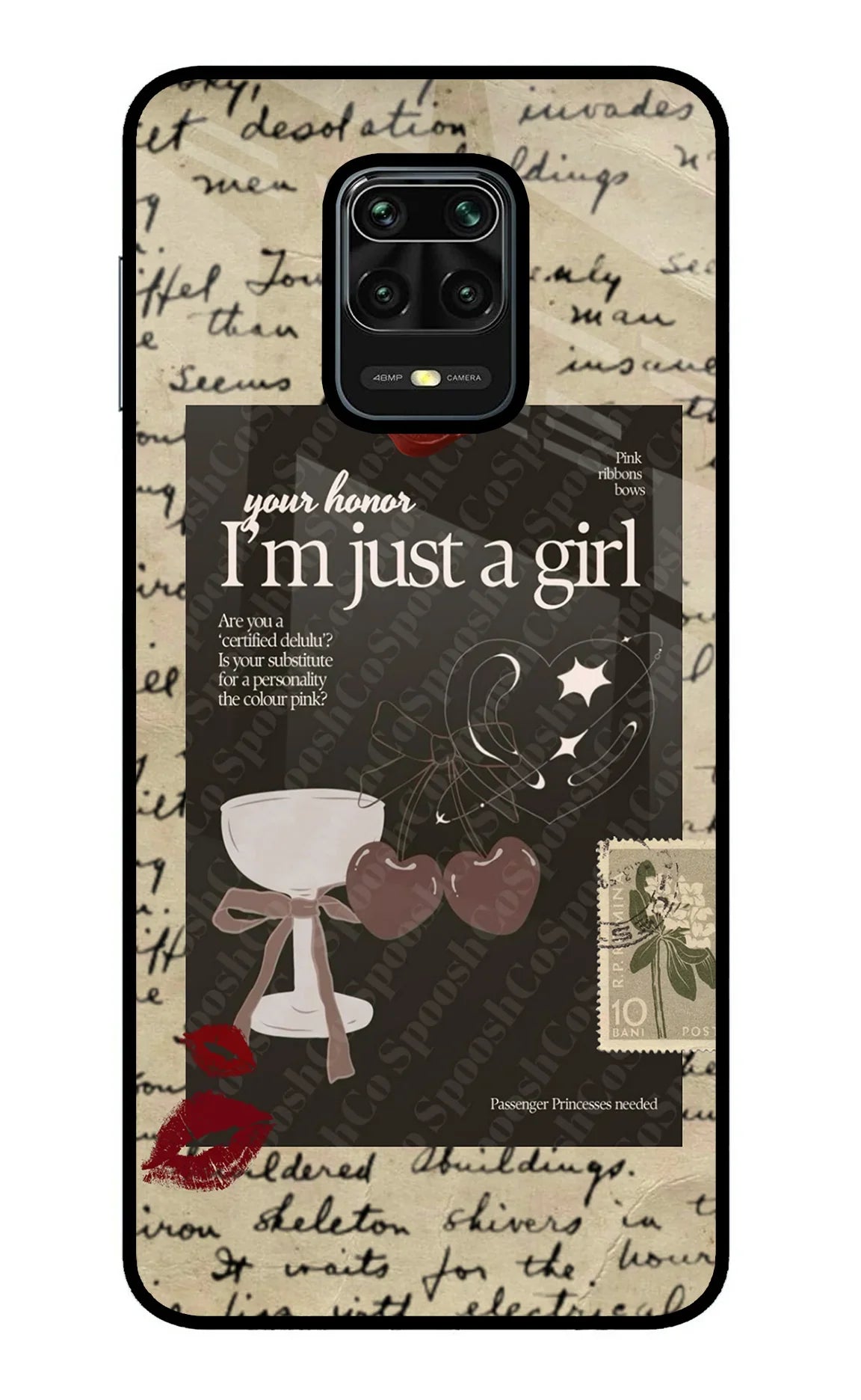 I am just a girl Redmi Note 9 Pro/Pro Max Glass Case