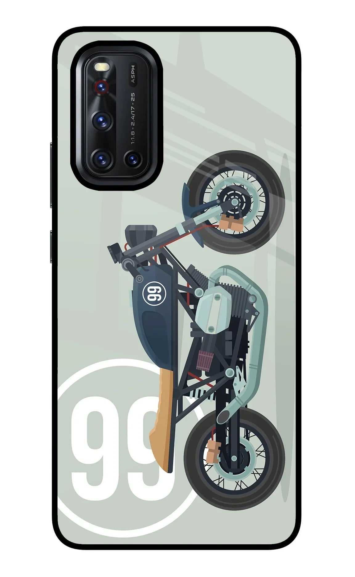 Classic Cafe Racer 99 Vivo V19 Glass Case