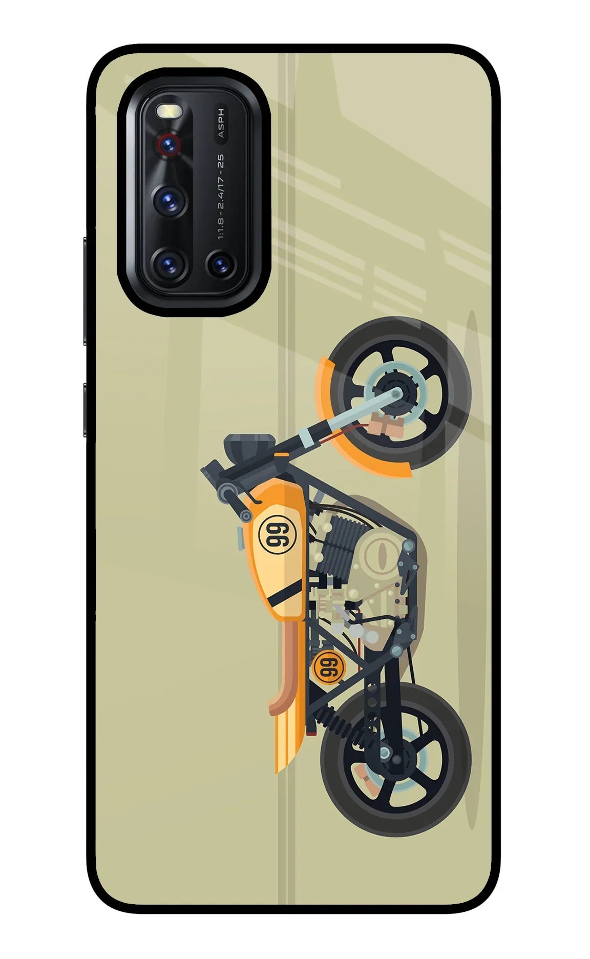 Vertical Speedster Vivo V19 Glass Case