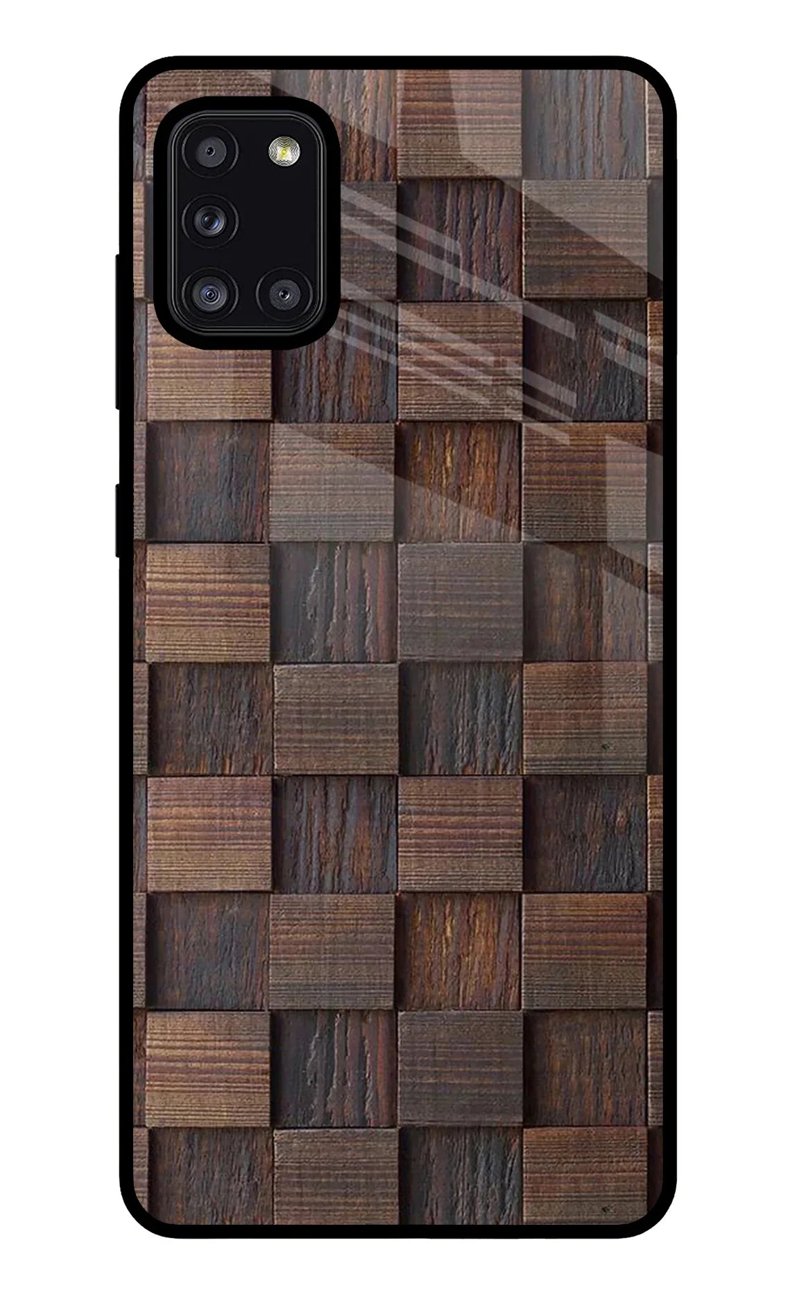 Wooden Cube Design Samsung A31 Back Cover