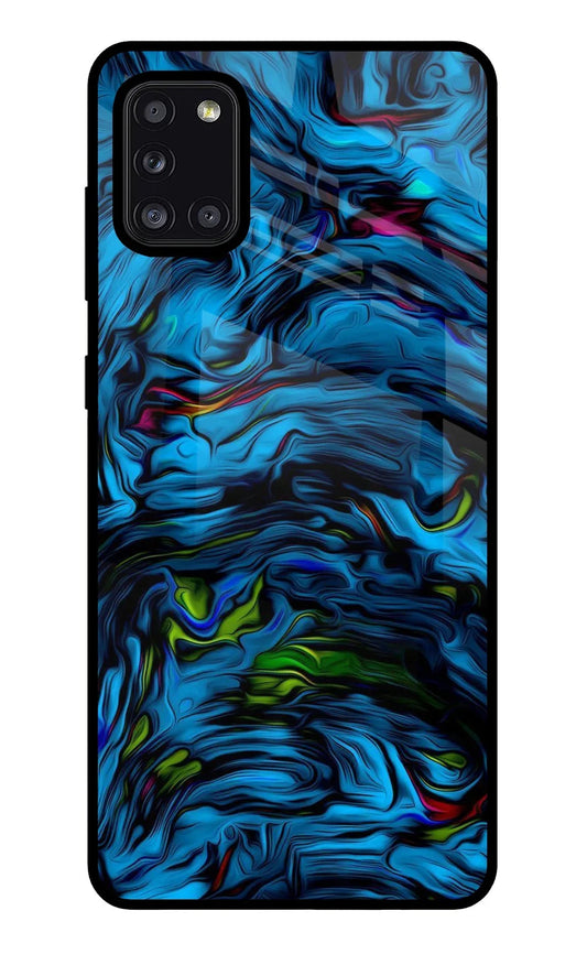 Dark Blue Abstract Samsung A31 Glass Case