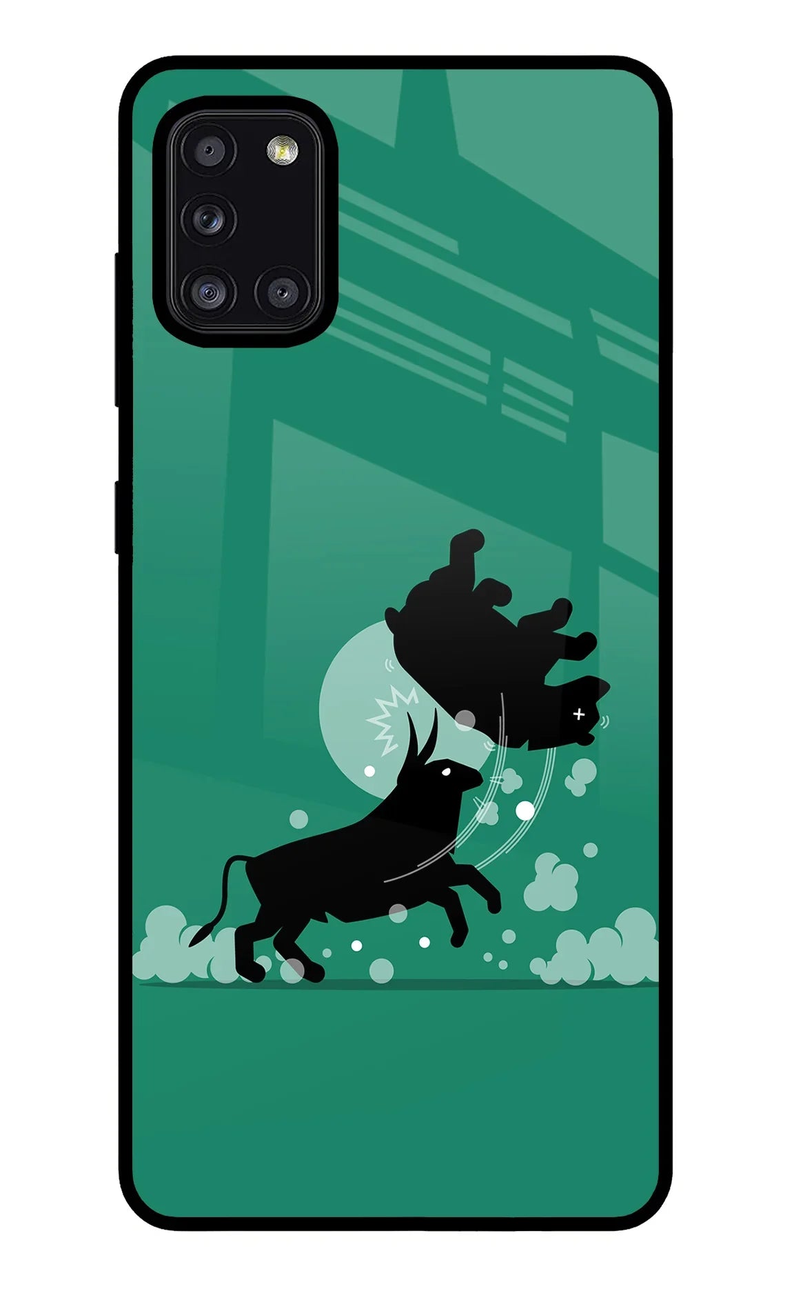 Bull Conqueror Samsung A31 Glass Case
