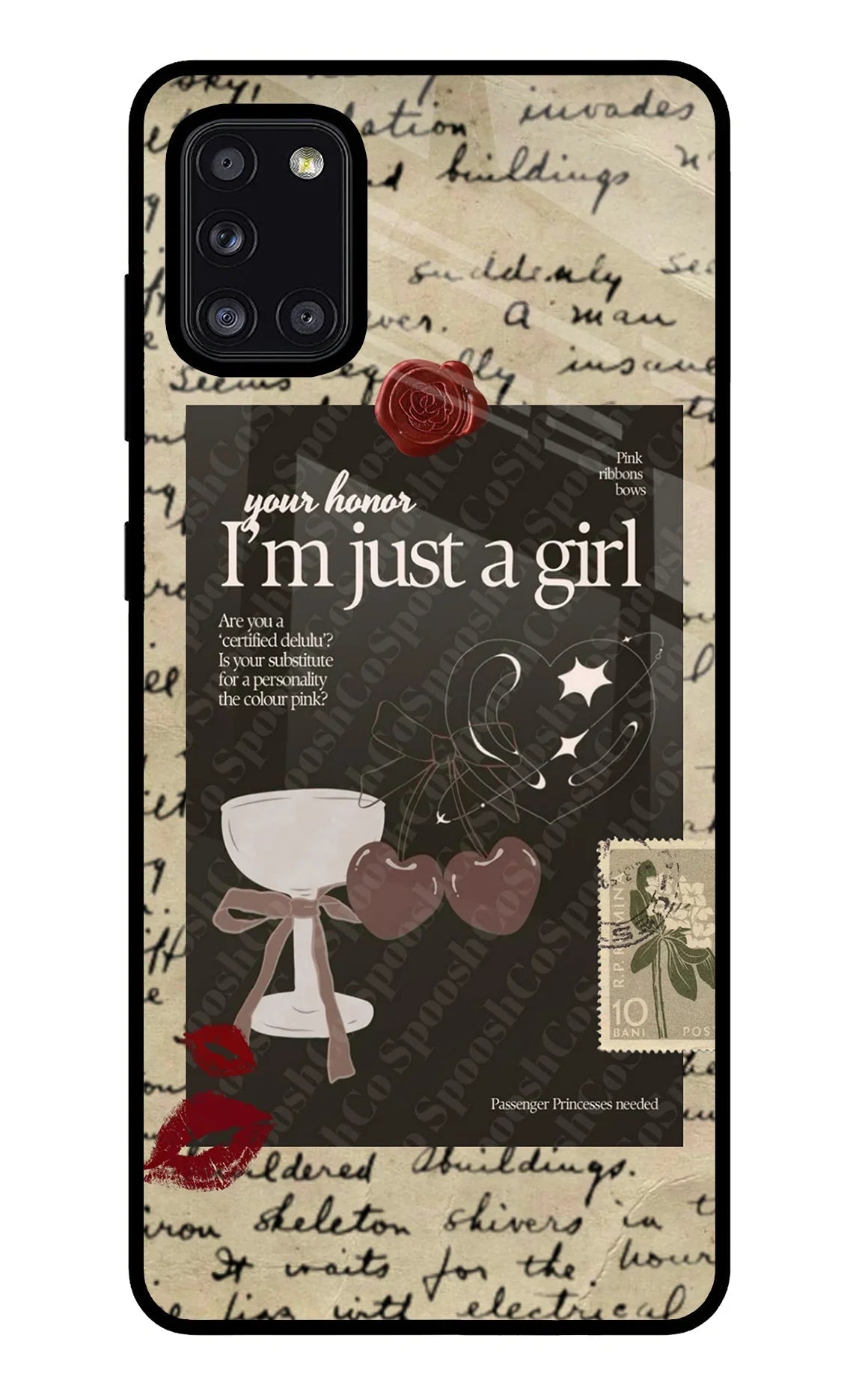 I am just a girl Samsung A31 Glass Case