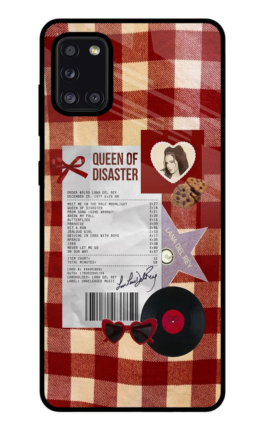Queen of Disaster Samsung A31 Glass Case