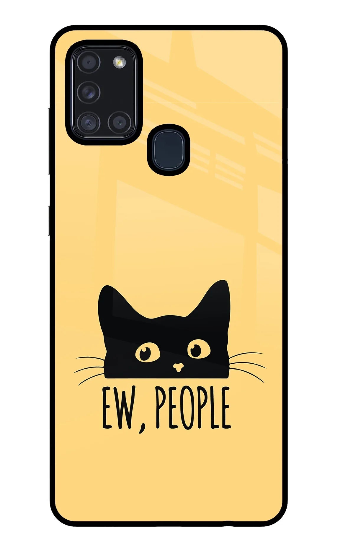 Ew People Catitude Samsung A21s Glass Case
