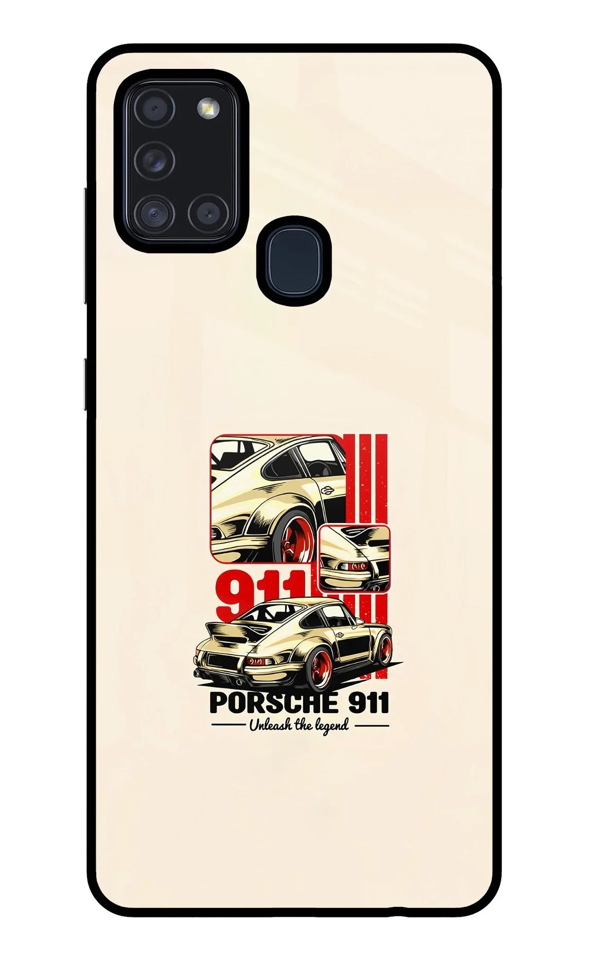 Classic Porsche 911 Samsung A21s Glass Case