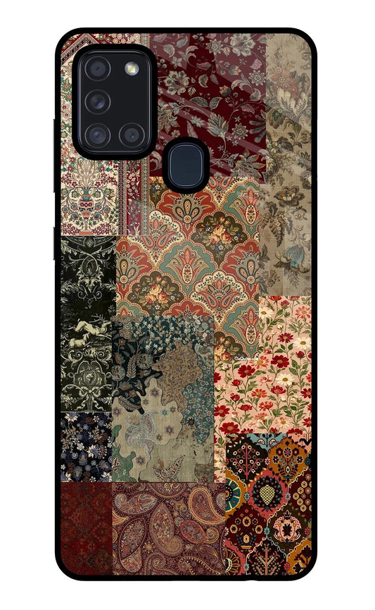 Desi Print Samsung A21s Glass Case