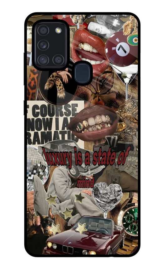 Luxury Samsung A21s Glass Case