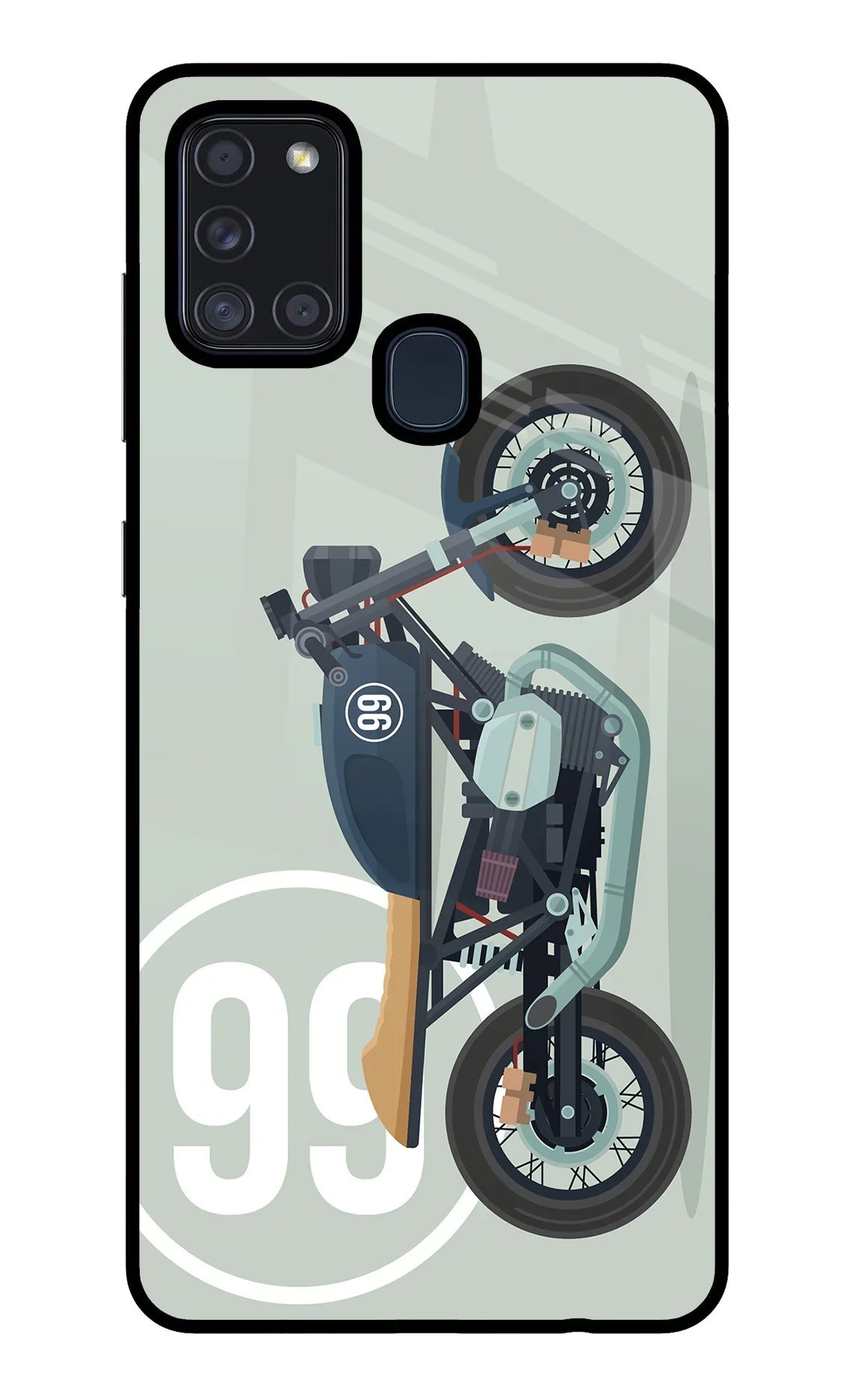 Classic Cafe Racer 99 Samsung A21s Glass Case