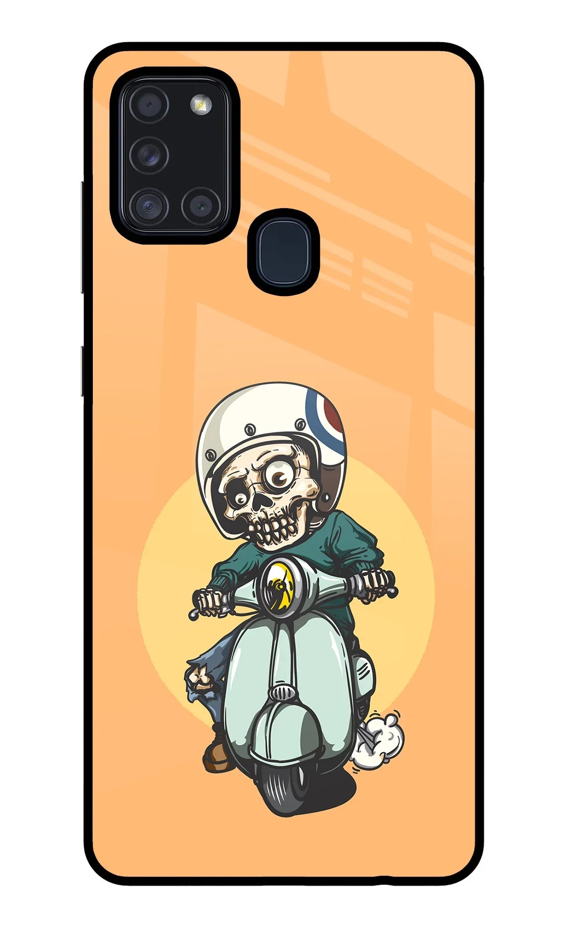 Undead Biker Samsung A21s Glass Case