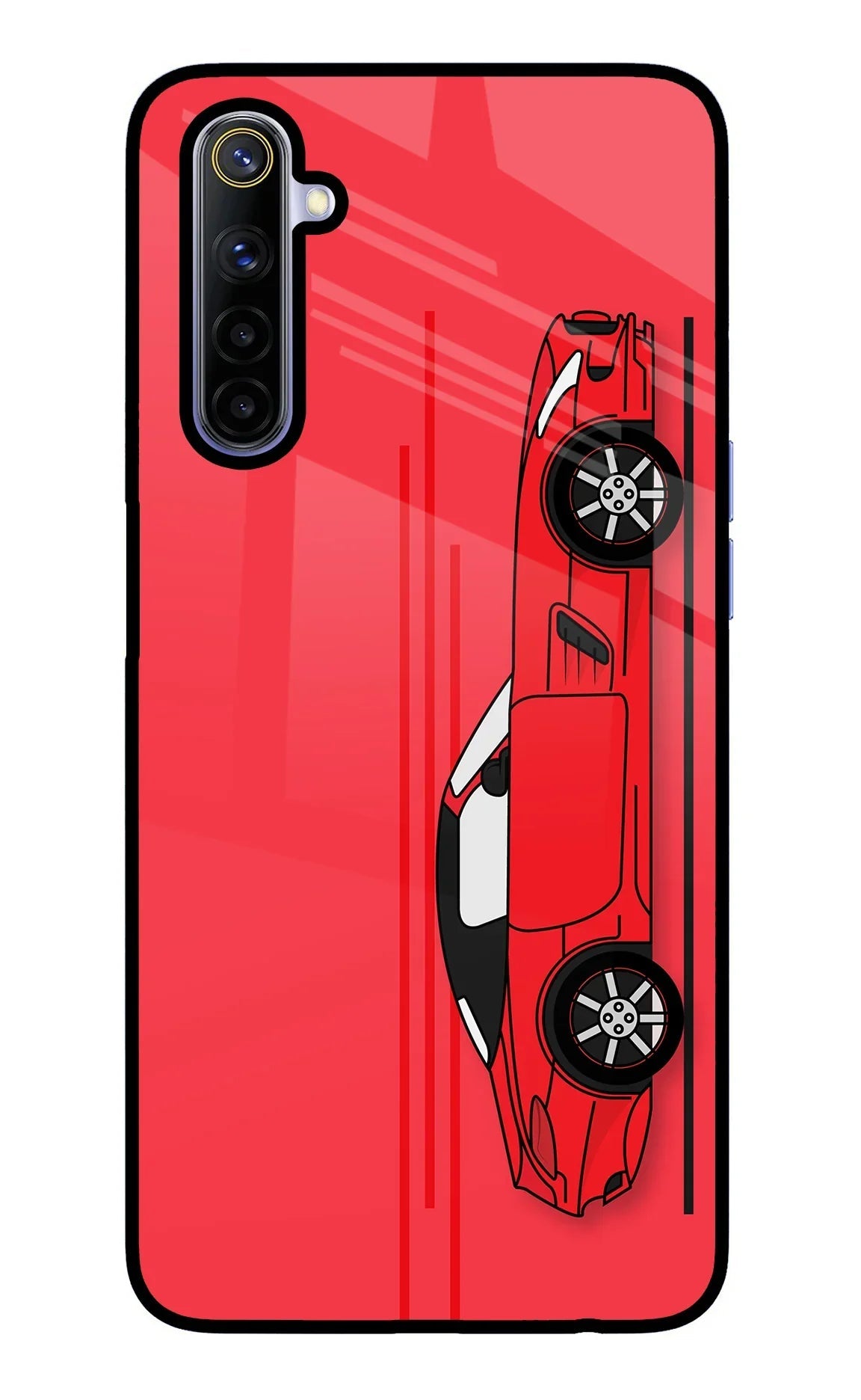 Red Velocity Realme 6/6i Glass Case
