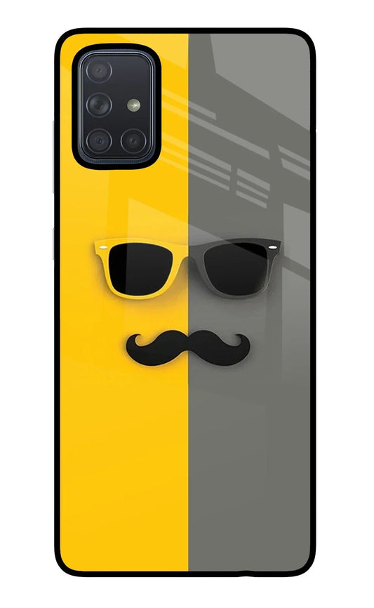 Sunglasses with Mustache Samsung A71 Back Cover