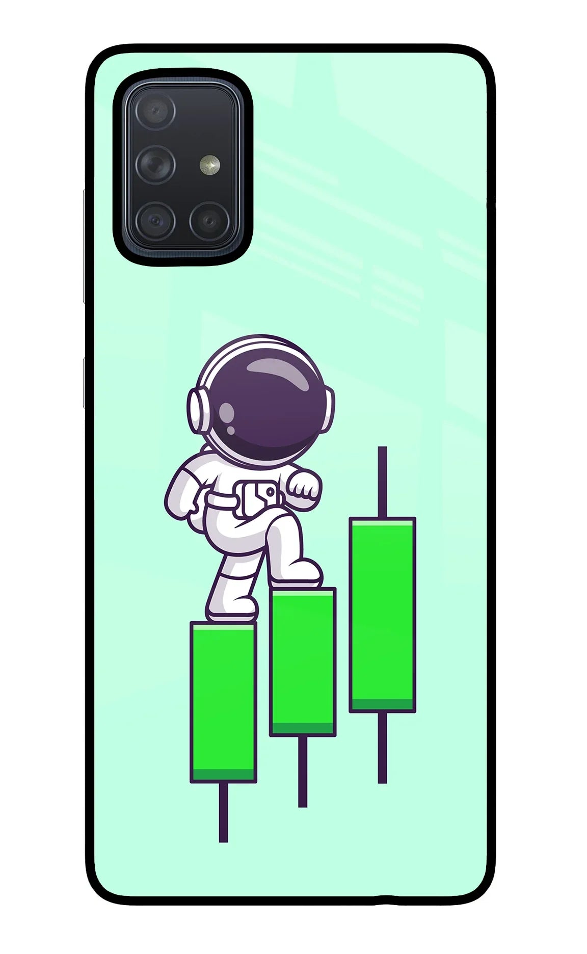 Astronaut Trader Samsung A71 Glass Case