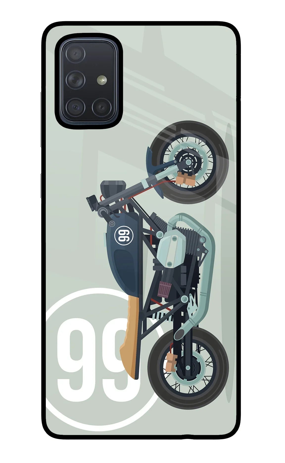 Classic Cafe Racer 99 Samsung A71 Glass Case