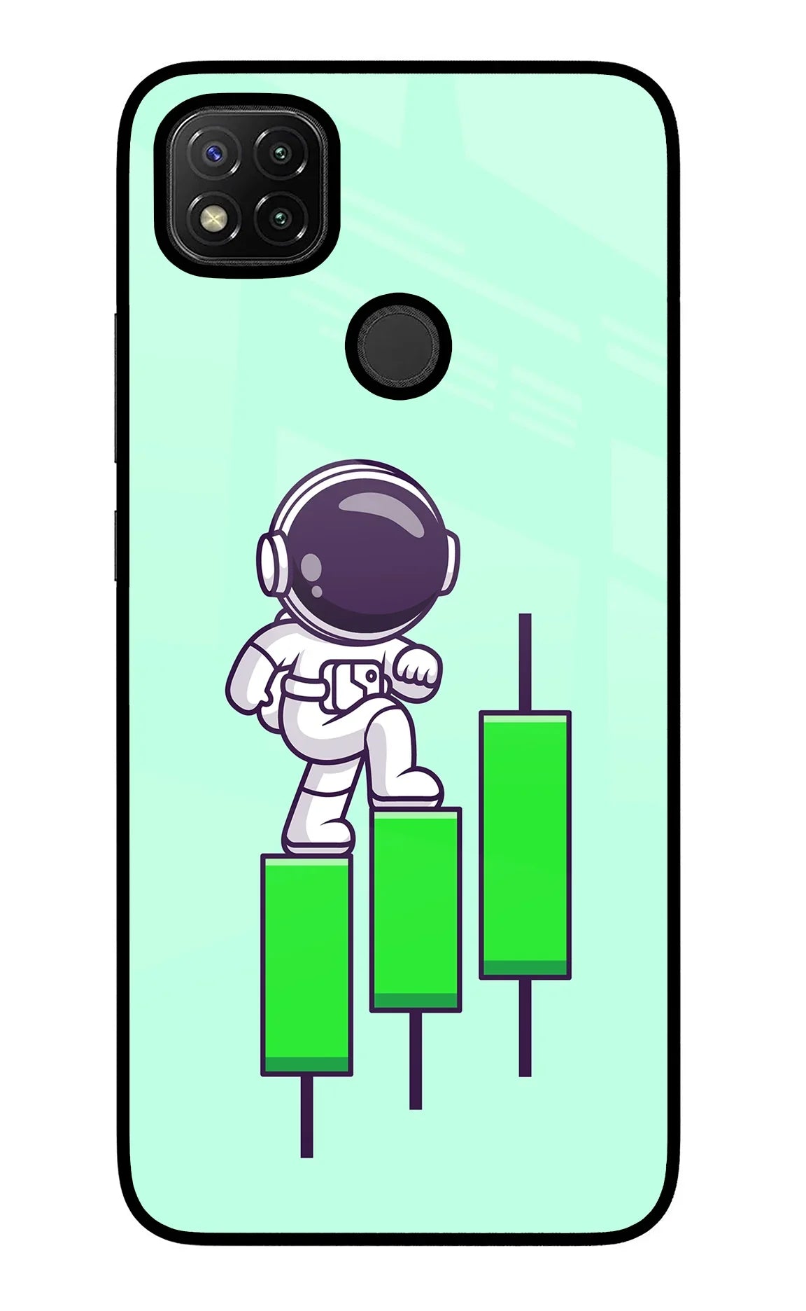 Astronaut Trader Redmi 9 Glass Case