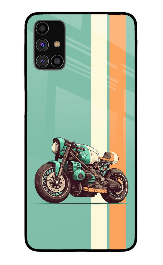 Striped Moto Drift Samsung M31s Glass Case