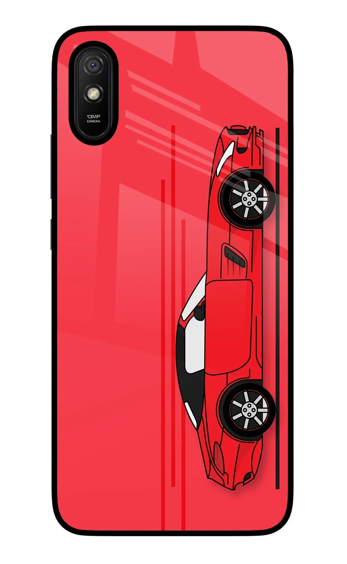 Red Velocity Redmi 9A/9i Glass Case