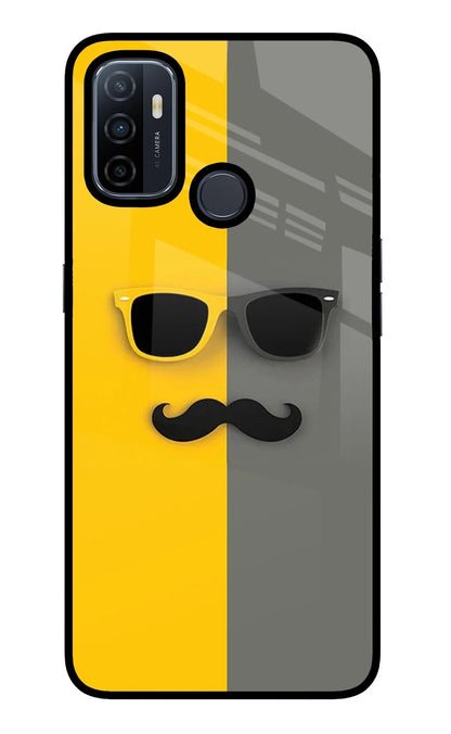 Sunglasses with Mustache Oppo A53 2020 Back Cover