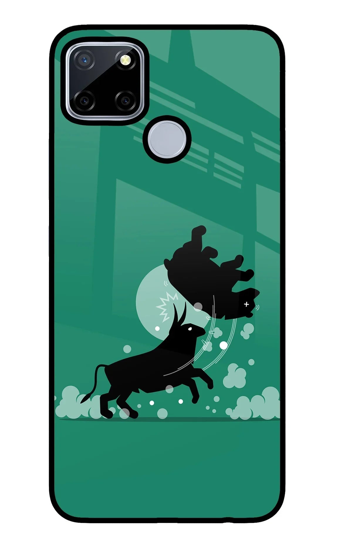 Bull Conqueror Realme C12/Narzo 20 Glass Case