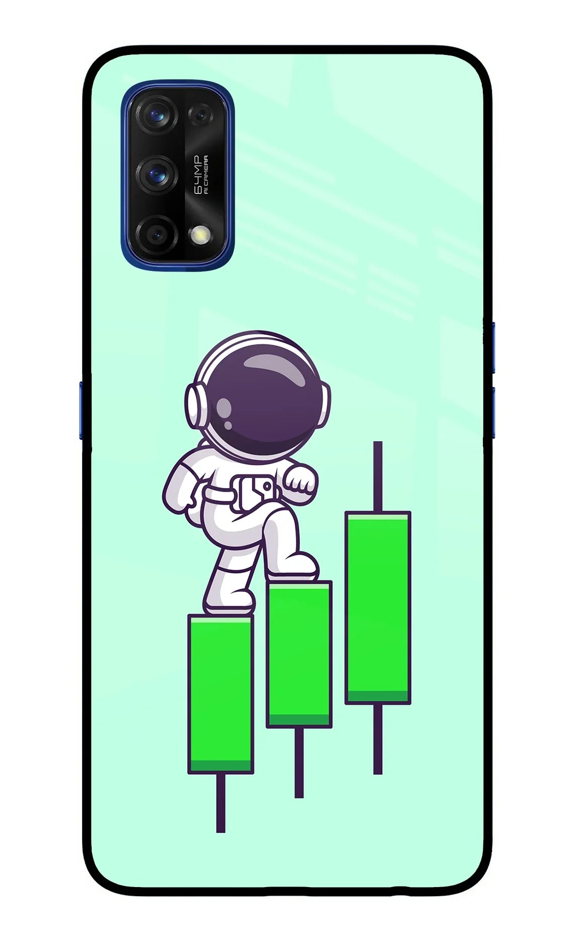 Astronaut Trader Realme 7 Pro Glass Case