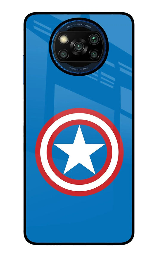 Captain America Logo Poco X3/X3 Pro Glass Case