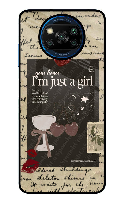I am just a girl Poco X3/X3 Pro Glass Case