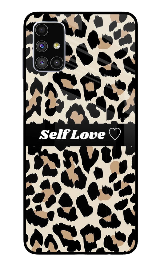 Leopard Print Self Love Samsung M51 Glass Case