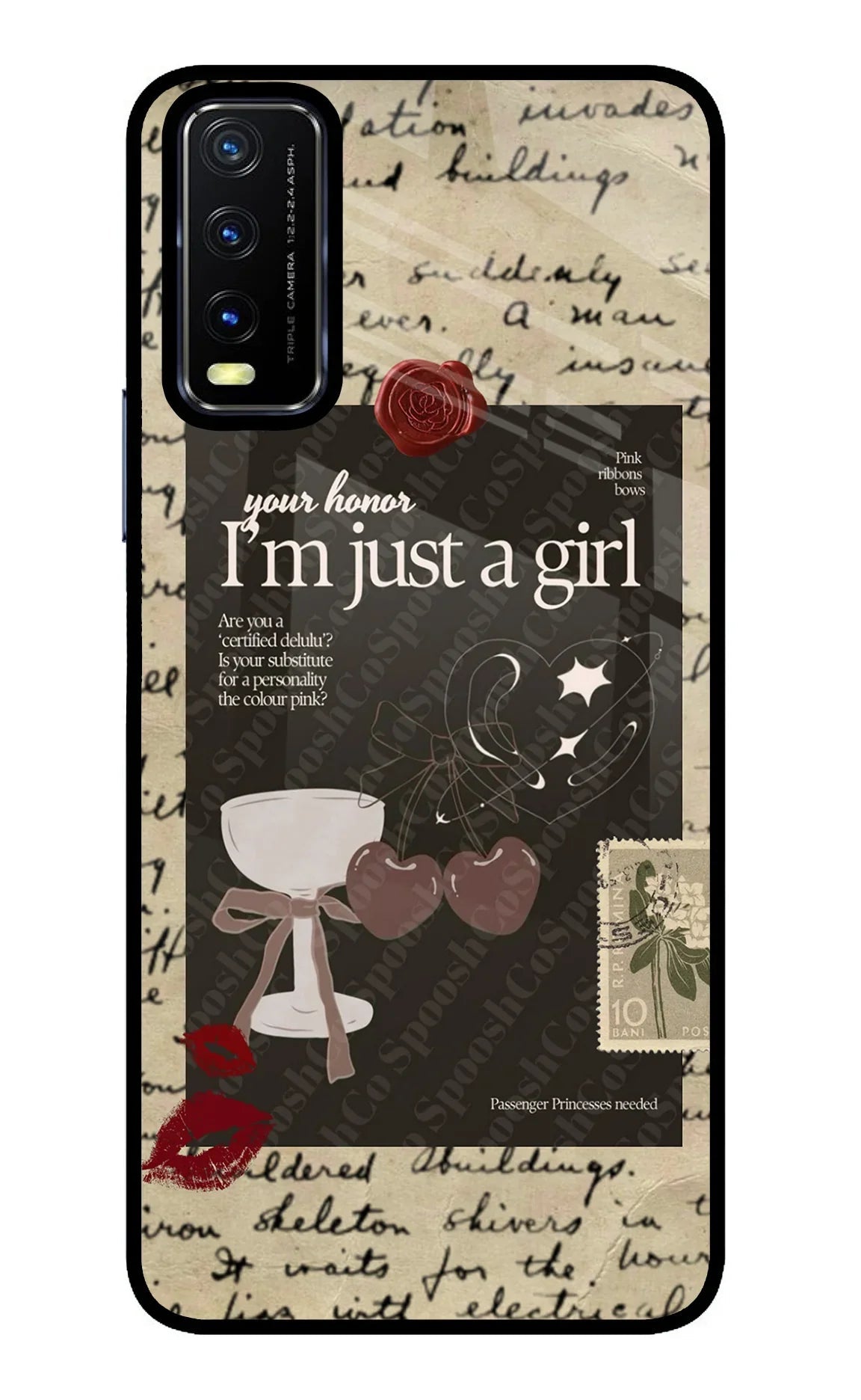 I am just a girl Vivo Y20/Y20i Glass Case