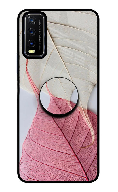 White Pink Leaf Vivo Y20/Y20i Pop Case