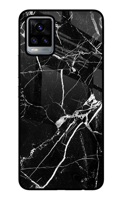 Black Marble Pattern Vivo V20 Back Cover