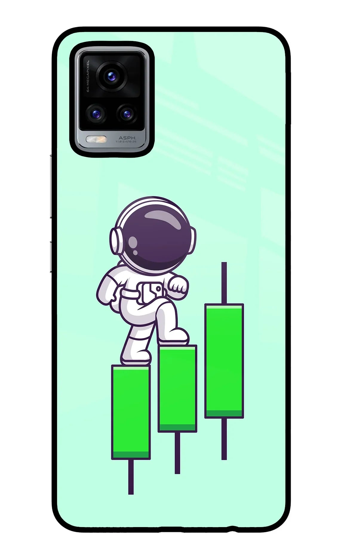 Astronaut Trader Vivo V20 Glass Case