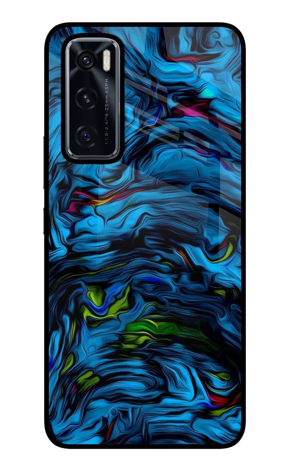 Dark Blue Abstract Vivo V20 SE Glass Case