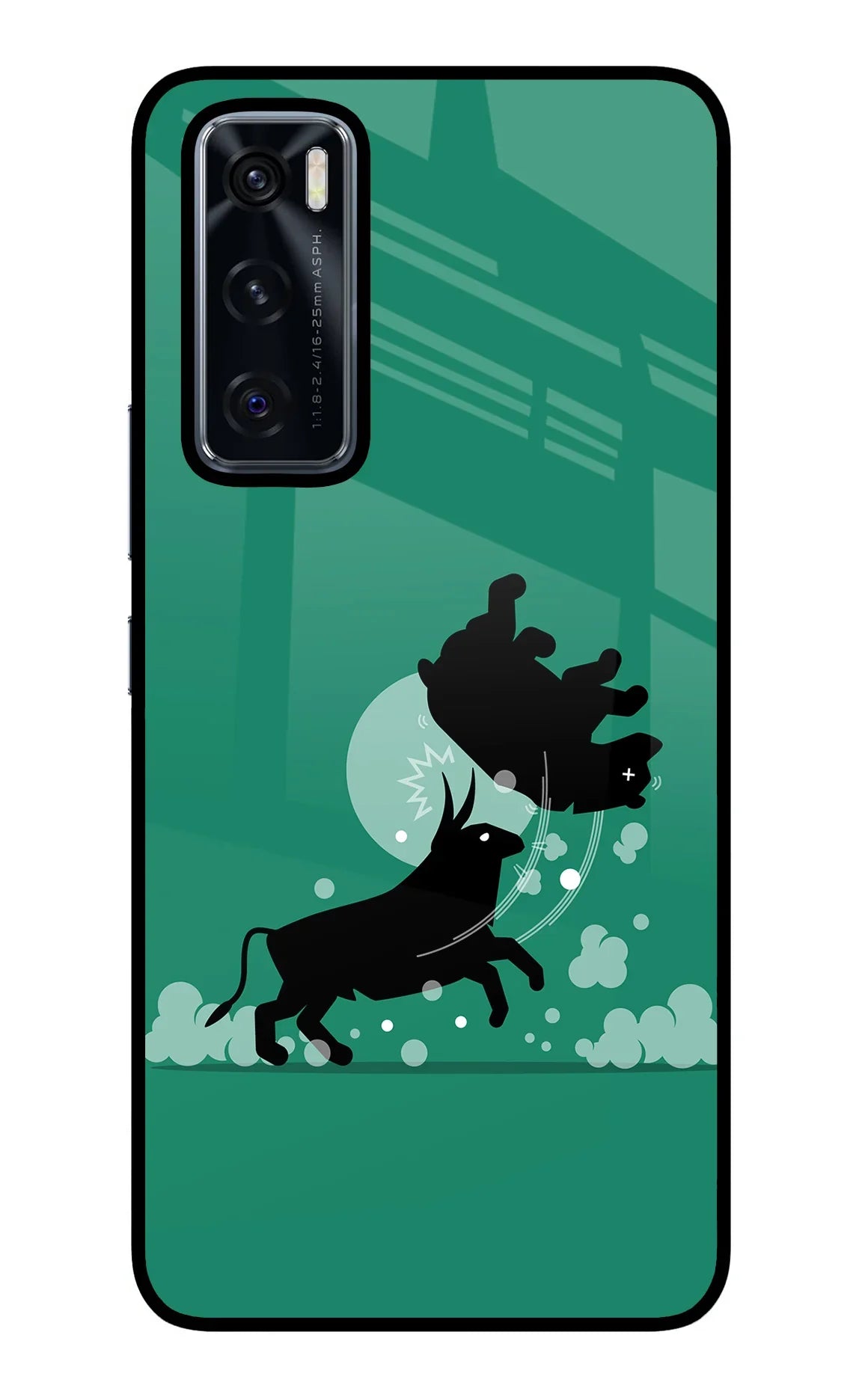 Bull Conqueror Vivo V20 SE Glass Case