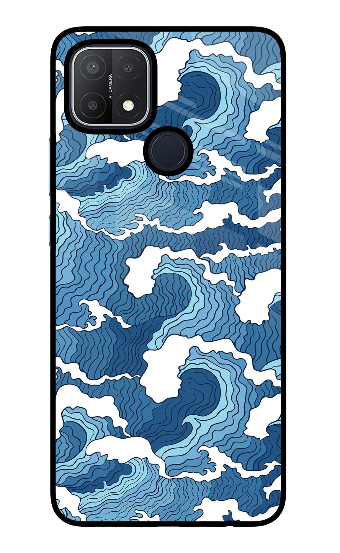 Blue Waves Oppo A15/A15s Back Cover