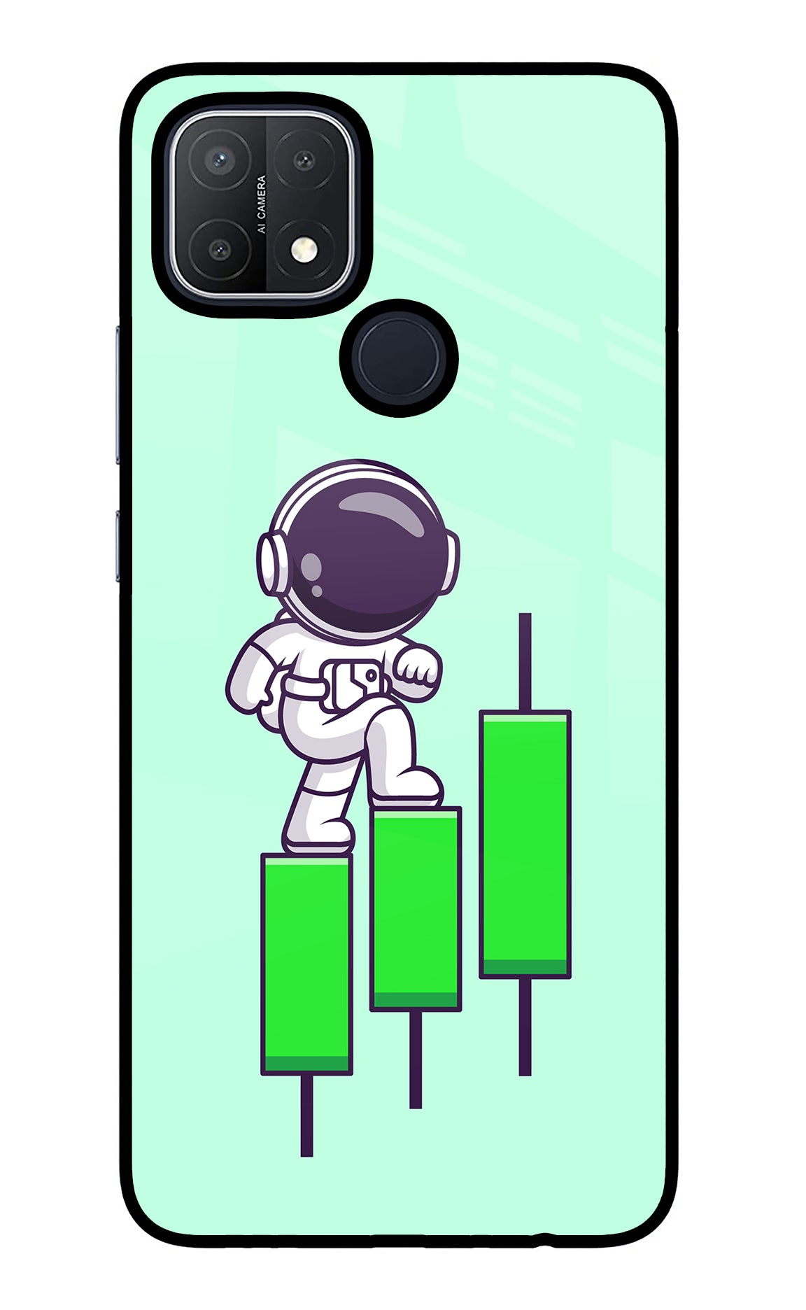 Astronaut Trader Oppo A15/A15s Glass Case