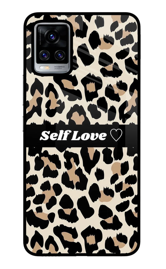Leopard Print Self Love Vivo V20 Pro Glass Case