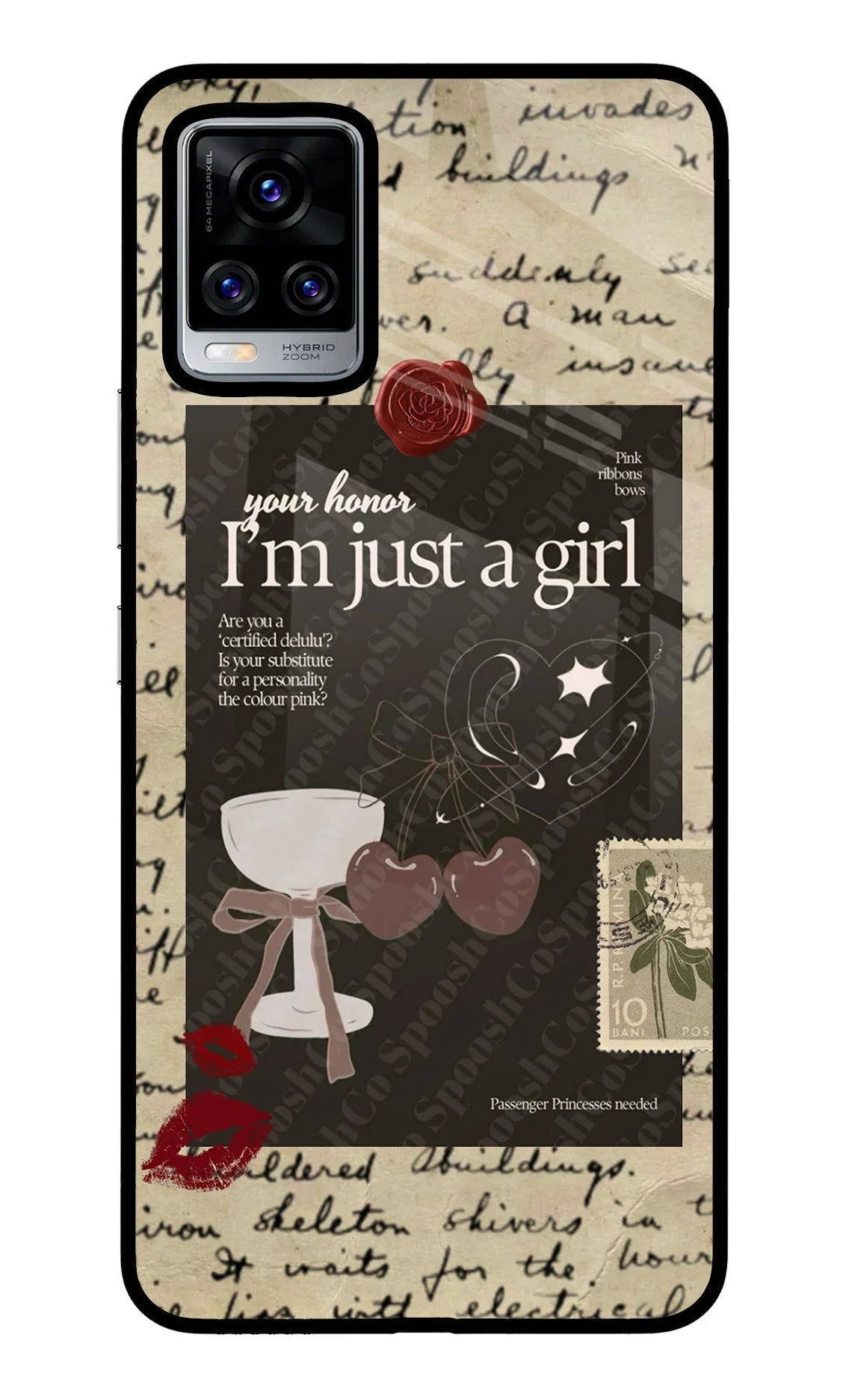 I am just a girl Vivo V20 Pro Glass Case