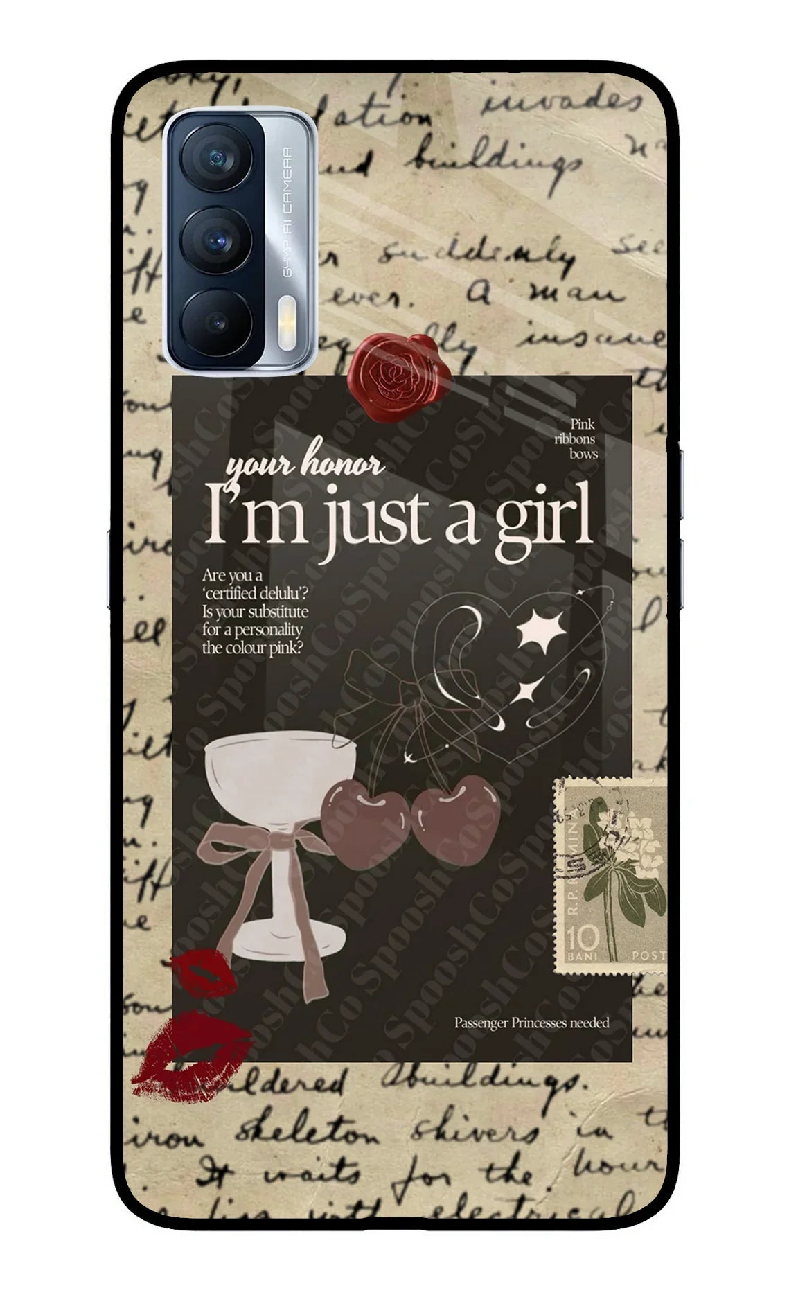 I am just a girl Realme X7 Glass Case