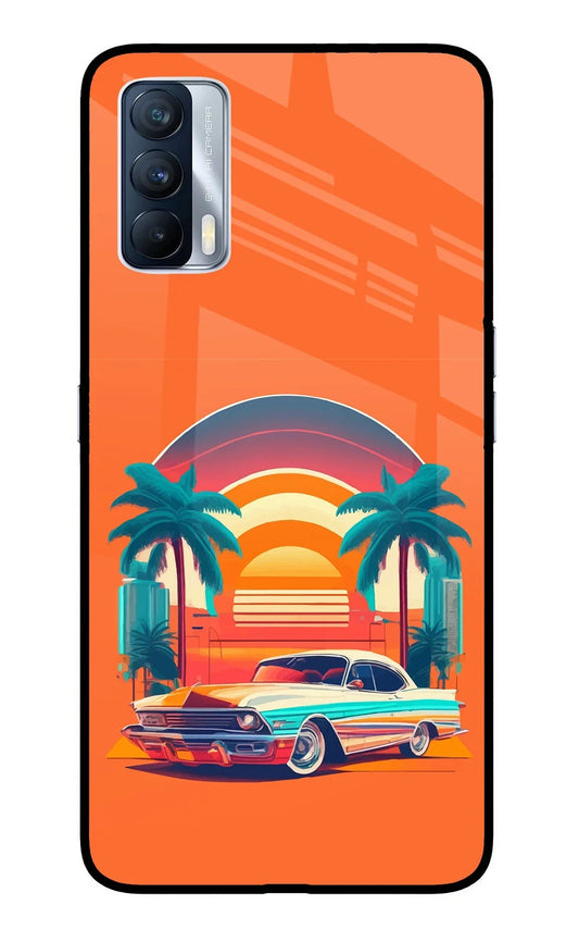 Palm Drive 80s Realme X7 Glass Case