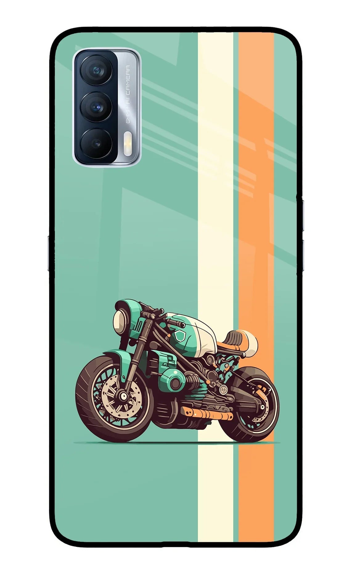 Striped Moto Drift Realme X7 Glass Case