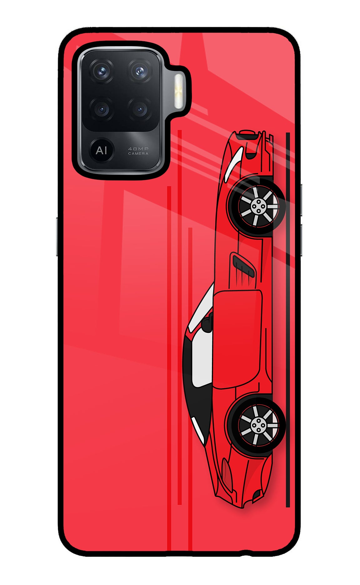 Red Velocity Oppo F19 Pro Glass Case