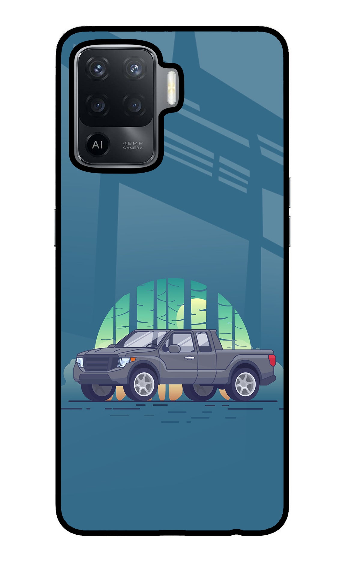Retro Garage Vibe Oppo F19 Pro Glass Case