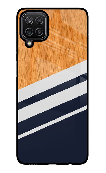Blue and white wooden Samsung M12/F12 Back Cover