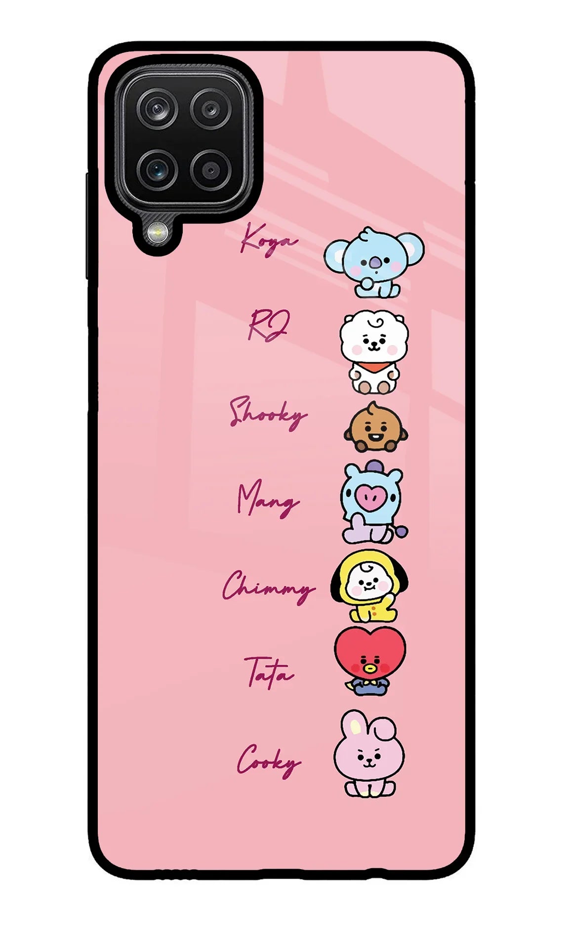 BTS names Samsung M12/F12 Glass Case