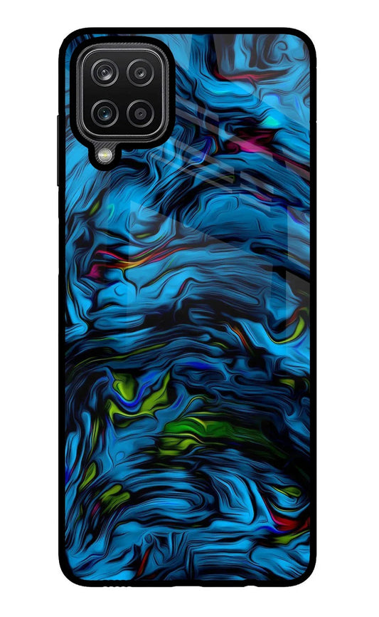 Dark Blue Abstract Samsung M12/F12 Glass Case